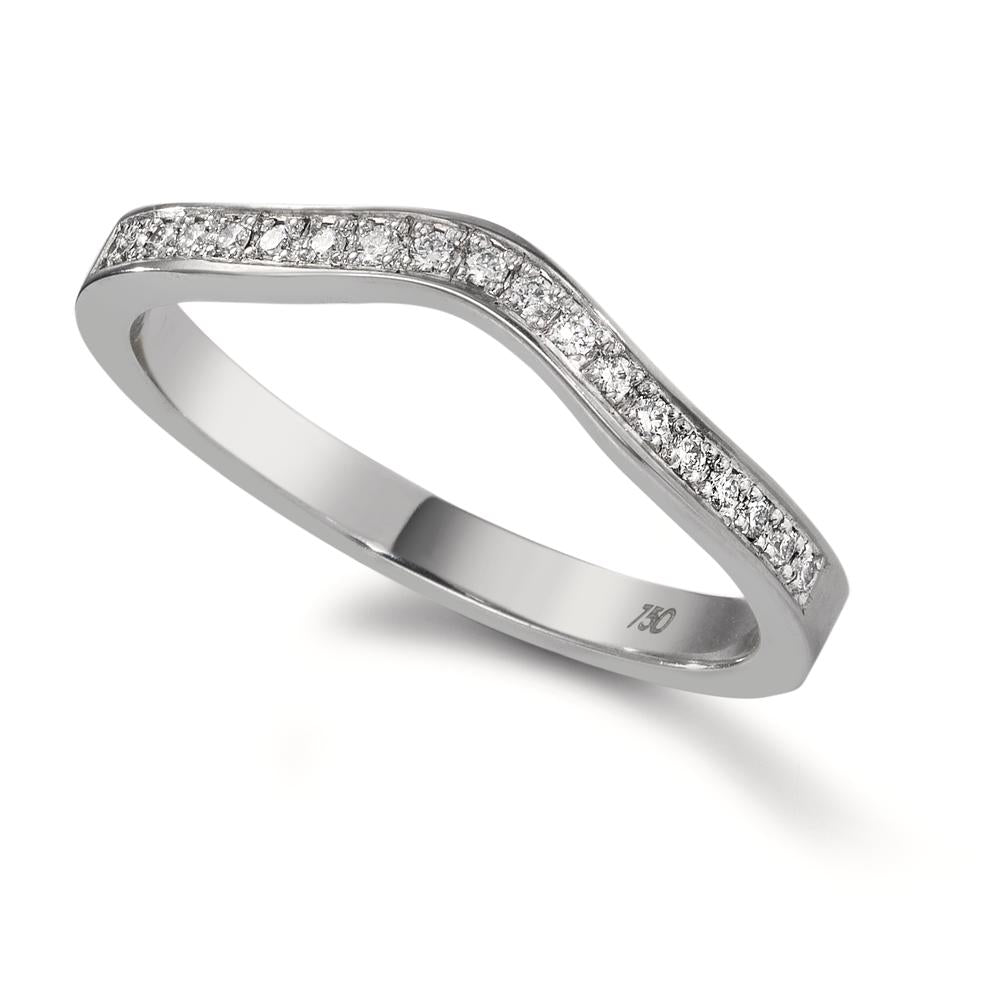 Anelli di memoria Oro bianco 750/18 carati Diamante 0.095 ct, 19 pietra, tw-vsi
