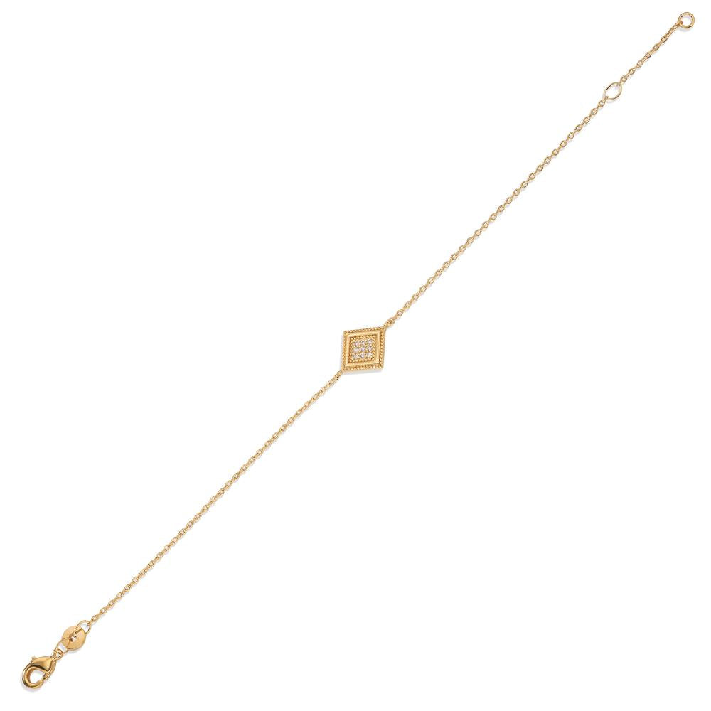 Bracciale Bronzo Zirconia 9 pietra dorato 16-18 cm