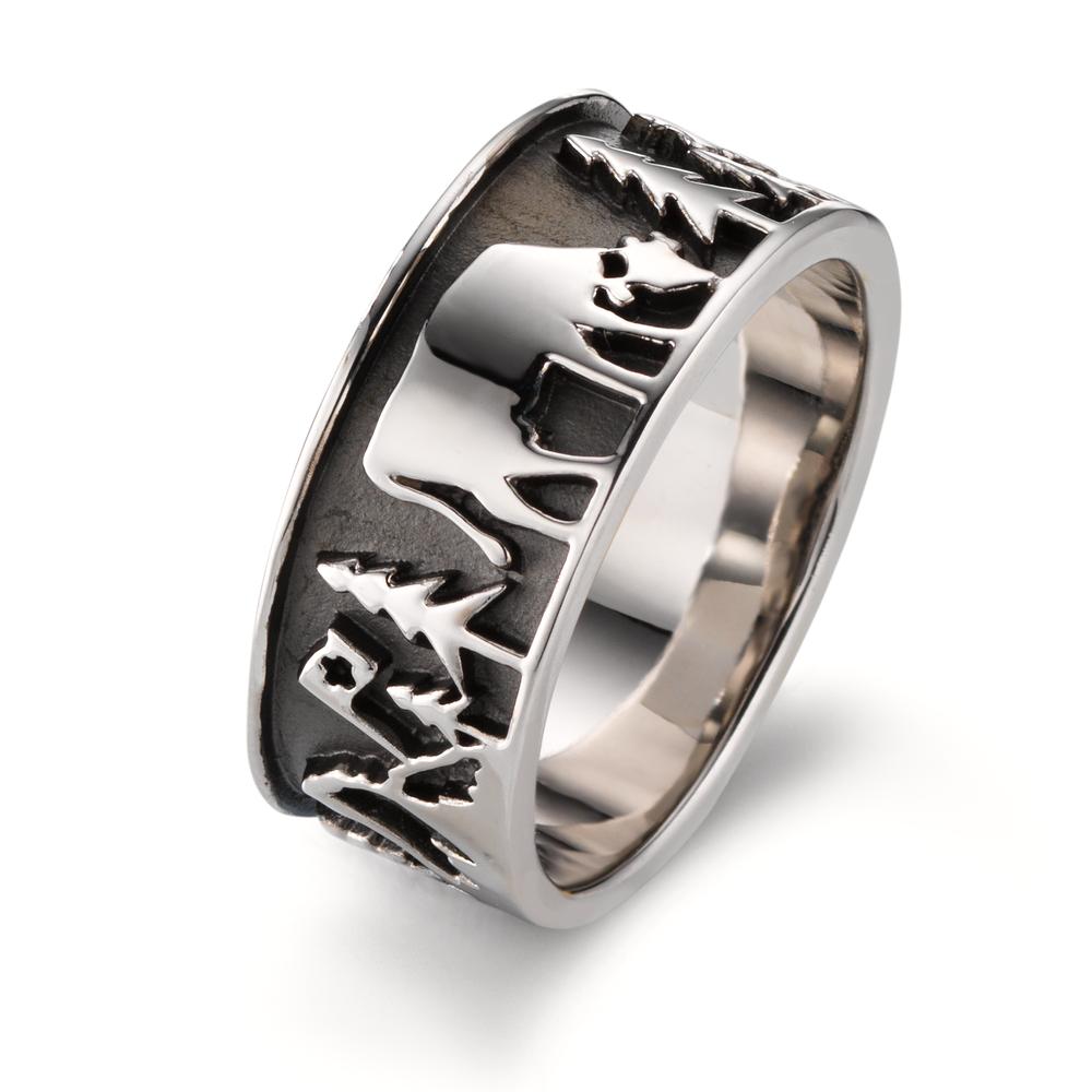 Anello argento nero discount