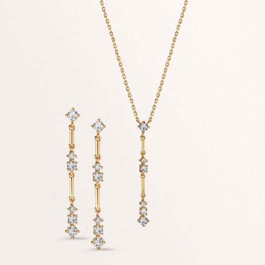 Collana Bronzo Zirconia 6 pietra 40-45 cm