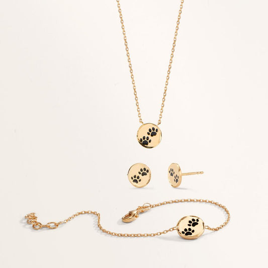 Orecchini a bottone Bronzo laccato Zampa Ø8 mm