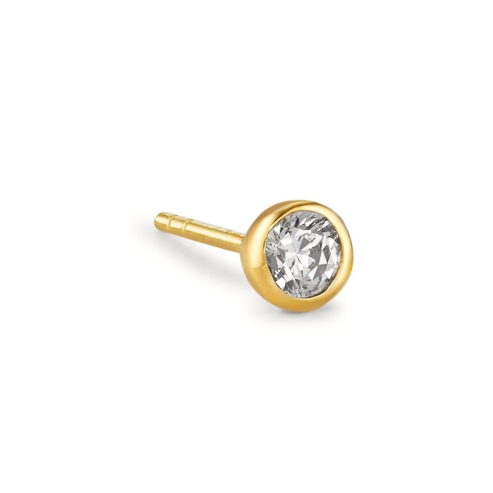 Orecchini a bottone 1 pz Oro giallo 750/18 carati Zirconia Ø4.5 mm