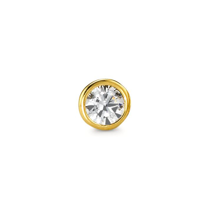 Orecchini a bottone 1 pz Oro giallo 750/18 carati Zirconia Ø4.5 mm