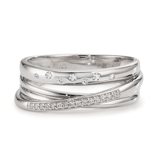 Anello Oro bianco 750/18 carati Diamante 0.11 ct, w-si