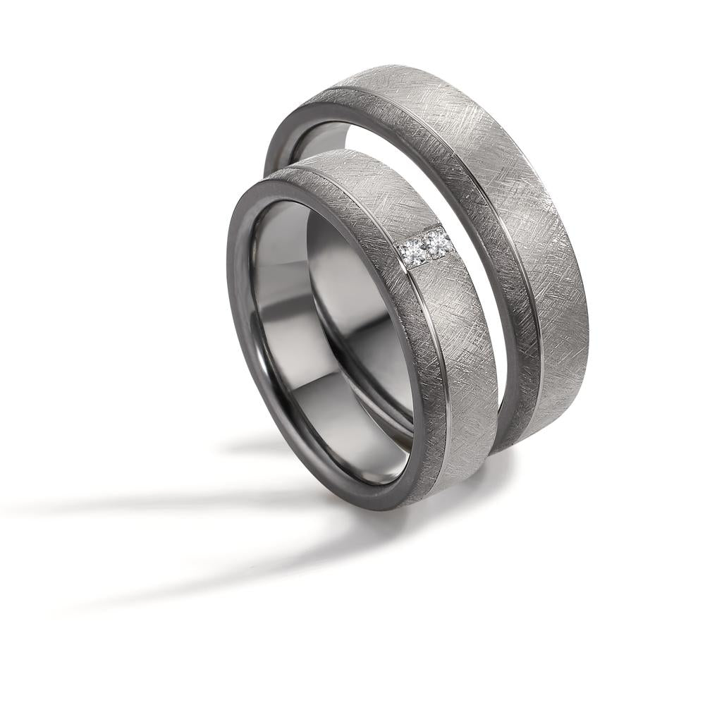 Anello del partner 999 Tantalio, Platino 950 Diamante 0.04 ct, 2 pietra, w-si