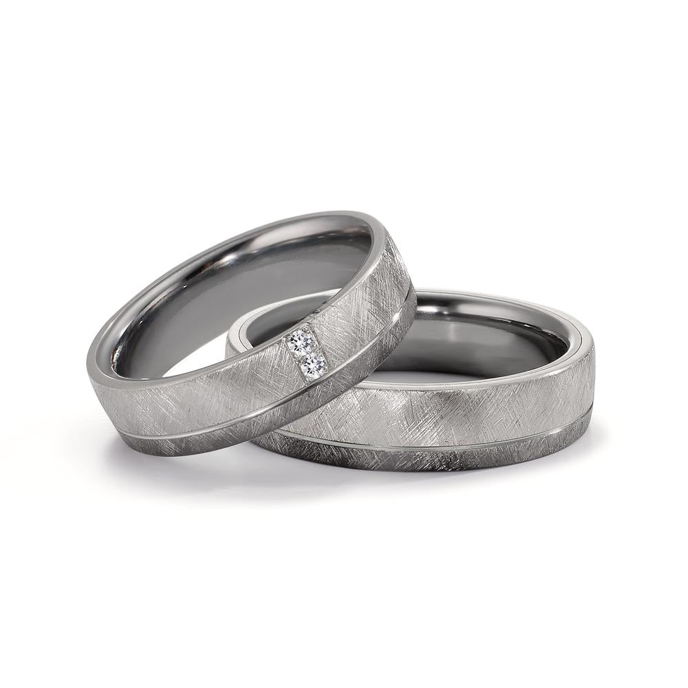 Anello del partner 999 Tantalio, Platino 950 Diamante 0.04 ct, 2 pietra, w-si