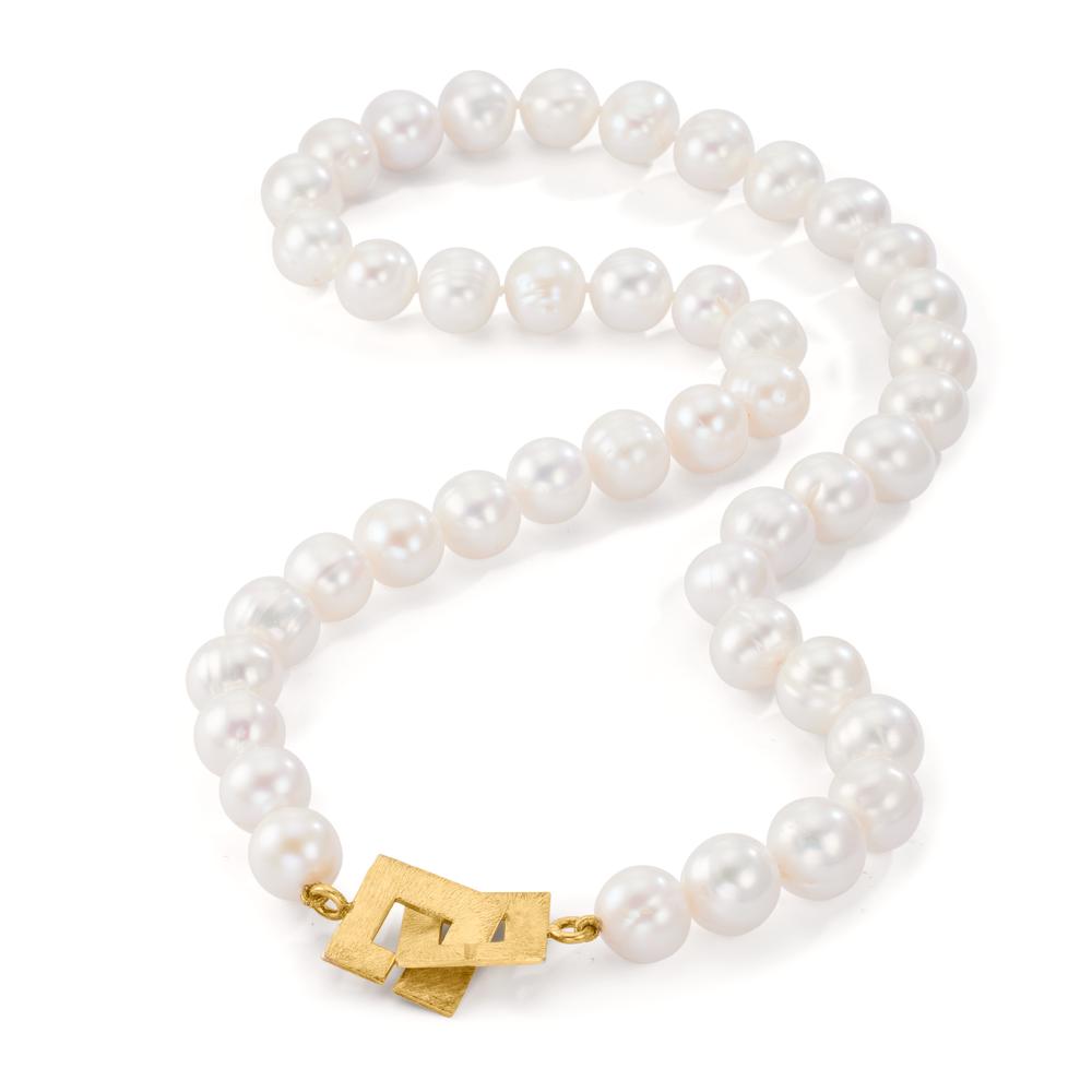 Collana Argento giallo dorato Perla coltivata d'acqua dolce 11-11.5 mm 50 cm