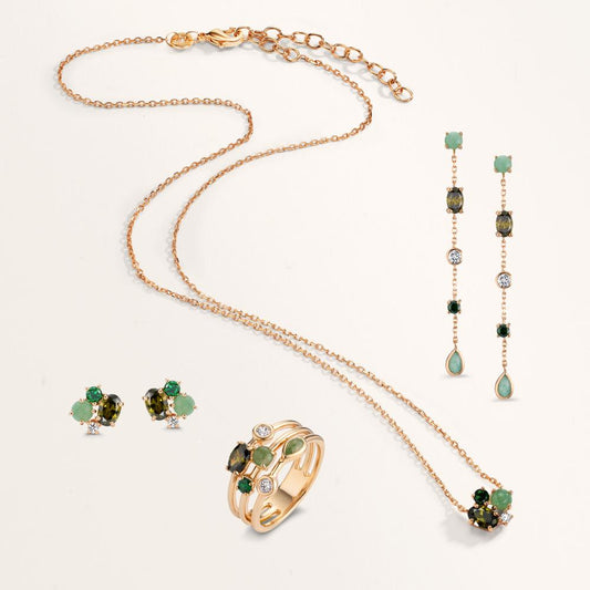 Collana Bronzo Zirconia 4 pietra 40-45 cm