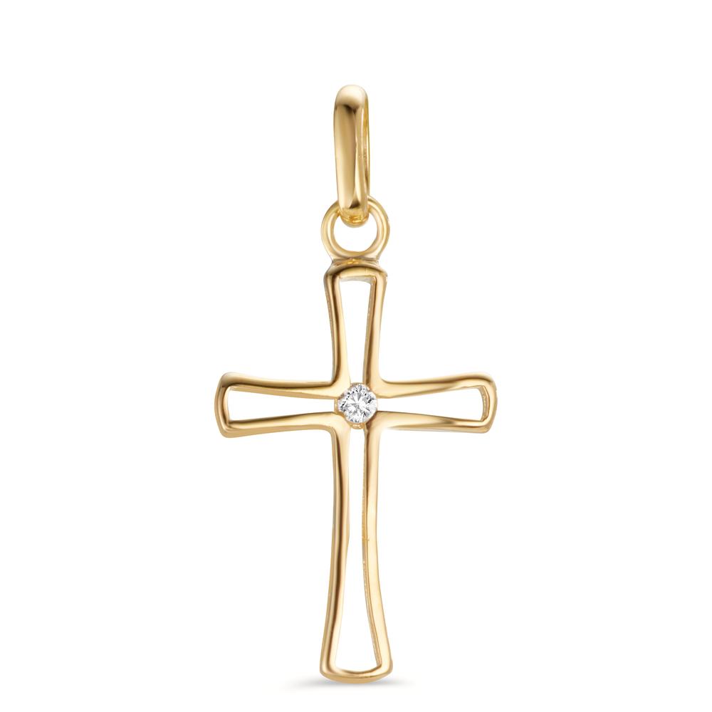 Ciondolo Oro giallo 375/9K Zirconia Croce