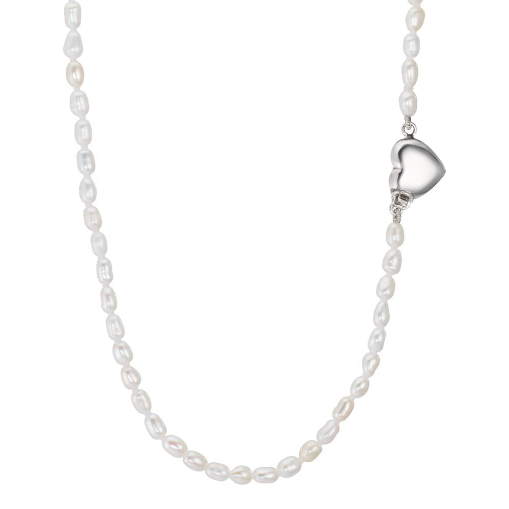 Collana Argento Perla coltivata d'acqua dolce Cuore 43 cm