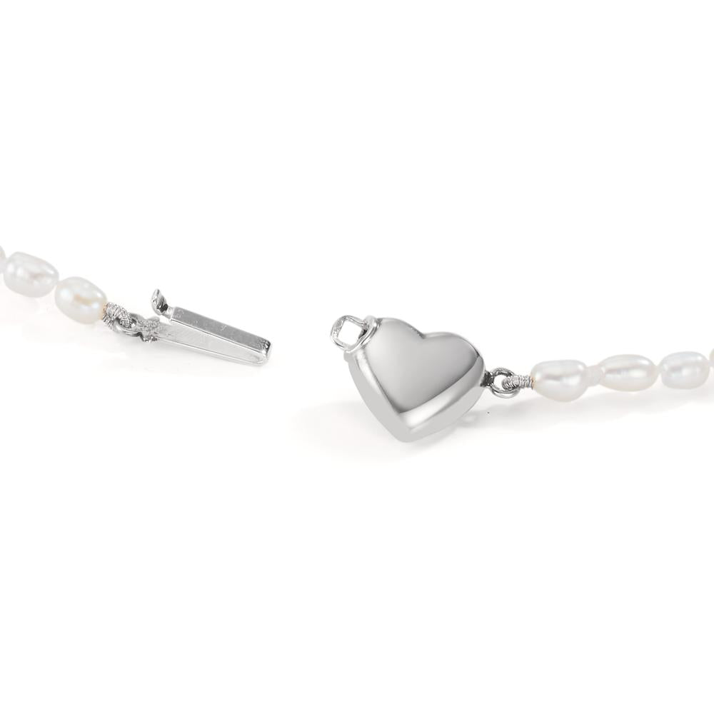 Collana Argento Perla coltivata d'acqua dolce Cuore 43 cm