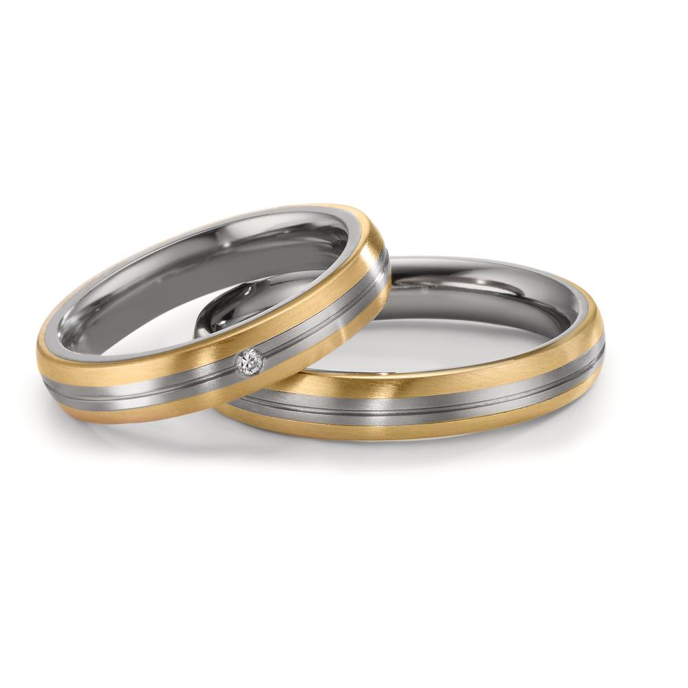 Anello del partner Zirconio, Oro giallo 750/18 carati