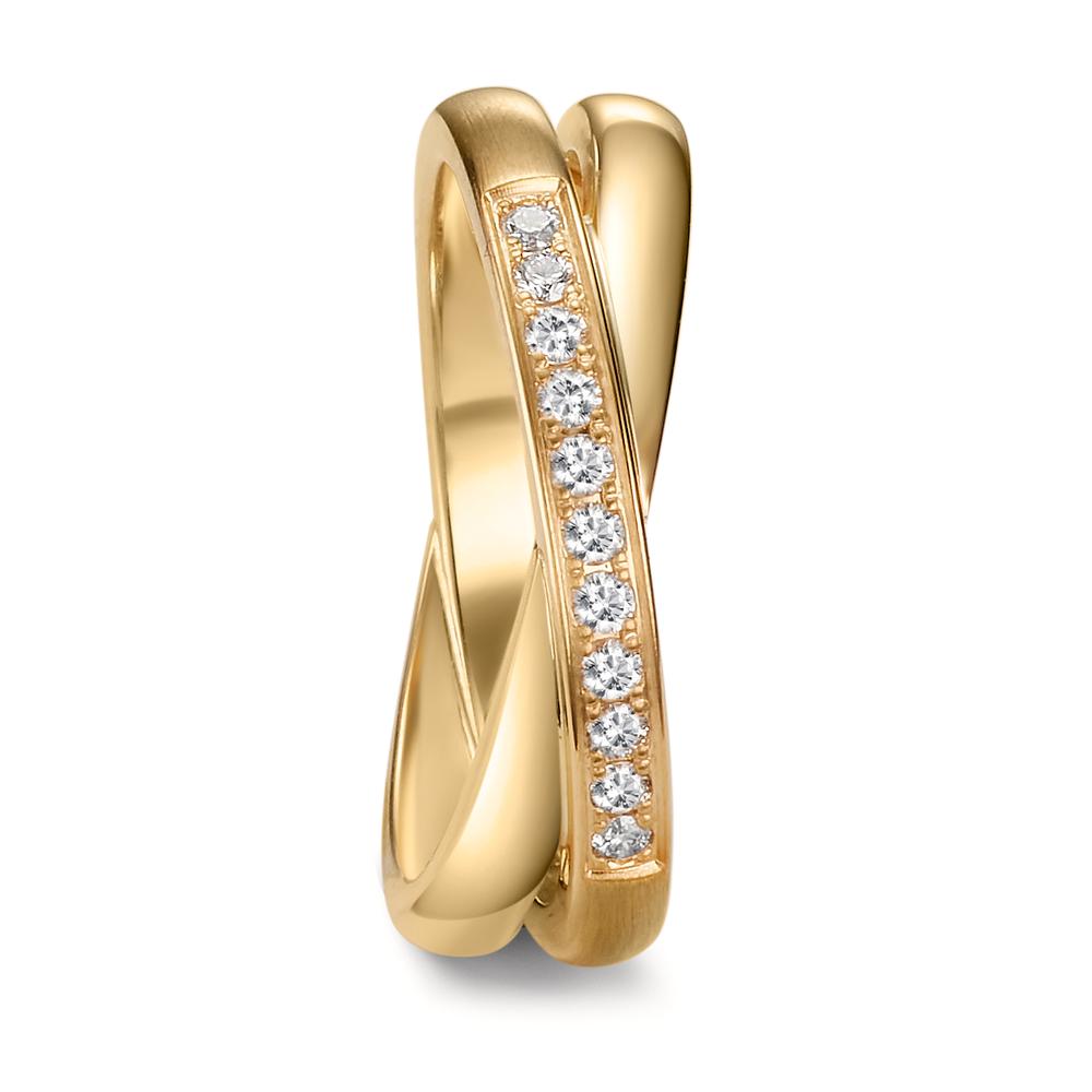 Anello del partner Oro giallo 750/18 carati Diamante 0.165 ct, 11 pietra, w-si