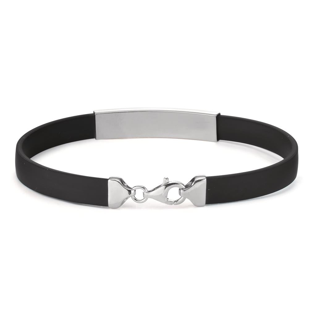 Bracciale con incisione Argento, Gomma rodiato 21 cm
