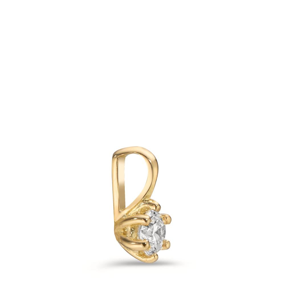 Ciondolo Oro giallo 750/18 carati Laboratorio di diamanti coltivato 0.25 ct, w-si Ø5 mm