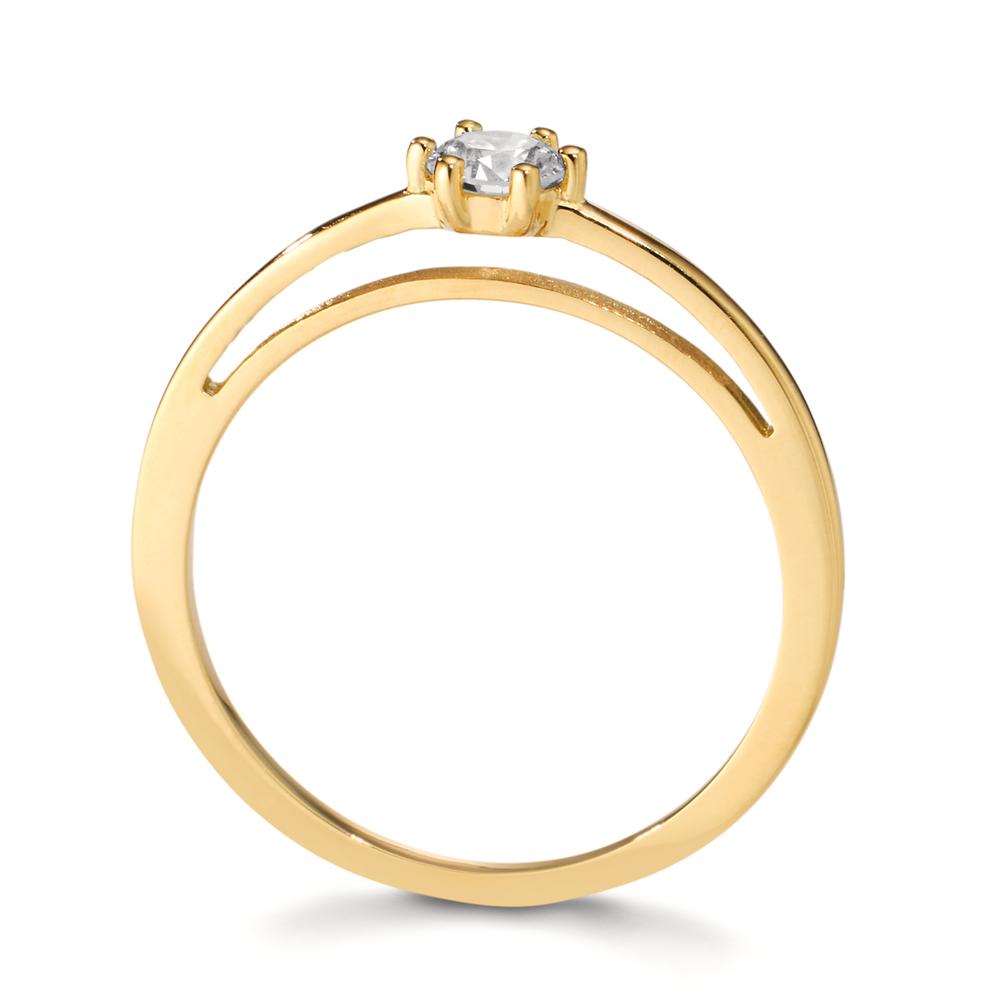 Anello solitario Oro giallo 750/18 carati Laboratorio di diamanti coltivato 0.20 ct, w-si
