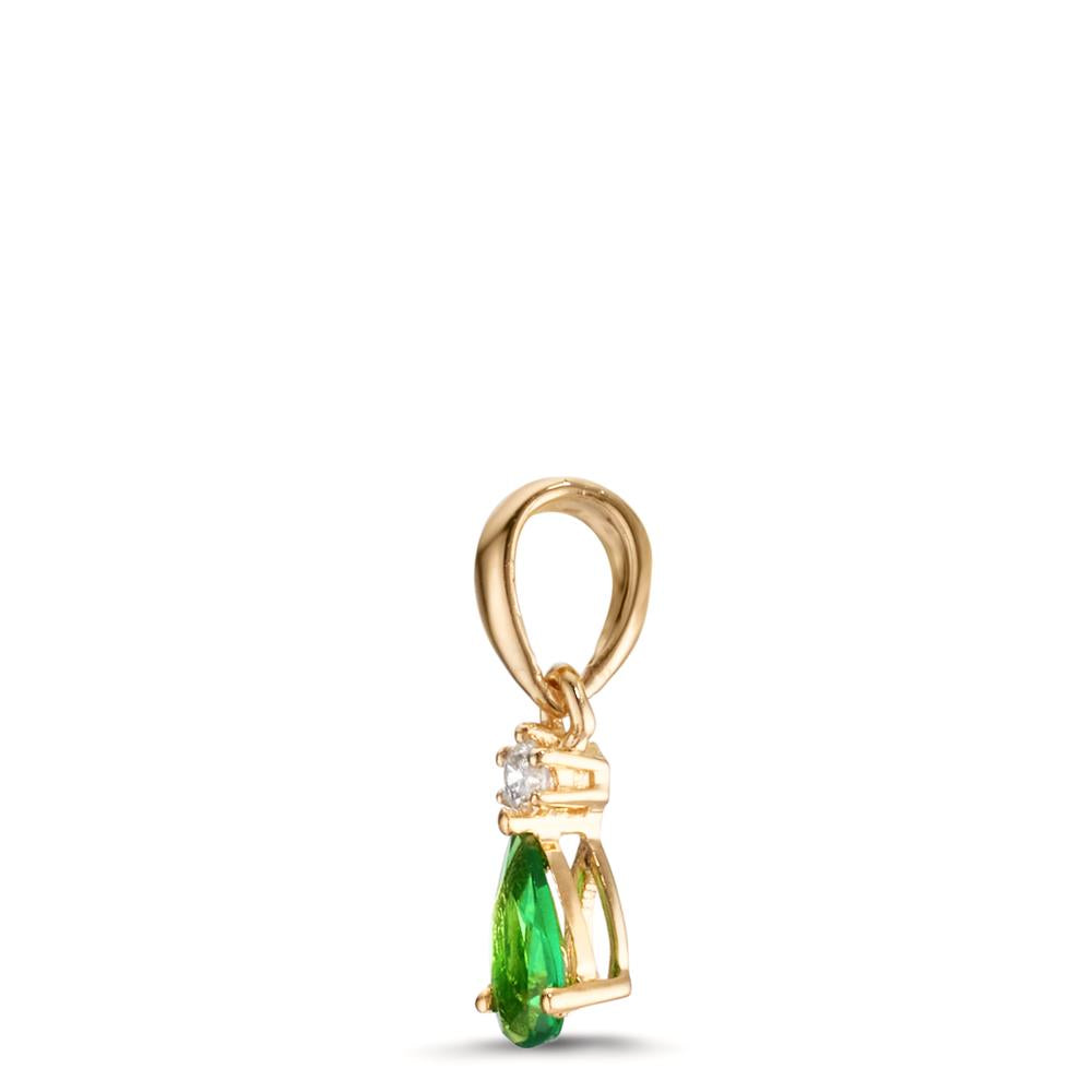 Ciondolo Oro giallo 750/18 carati Granato verde, Diamante 0.025 ct, w-si