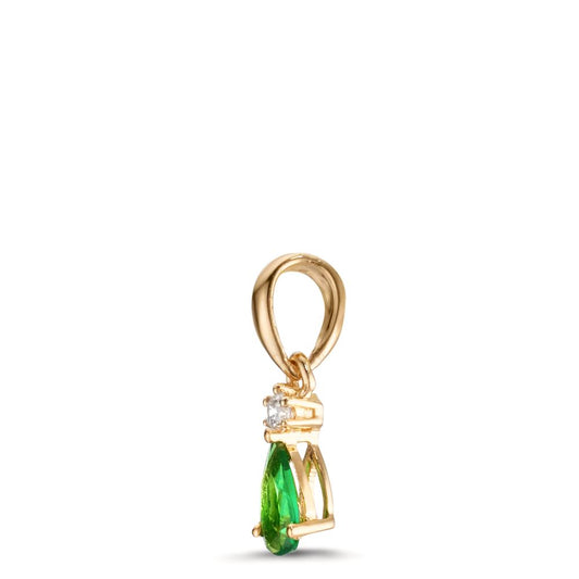 Ciondolo Oro giallo 750/18 carati Granato verde, Diamante 0.025 ct, w-si