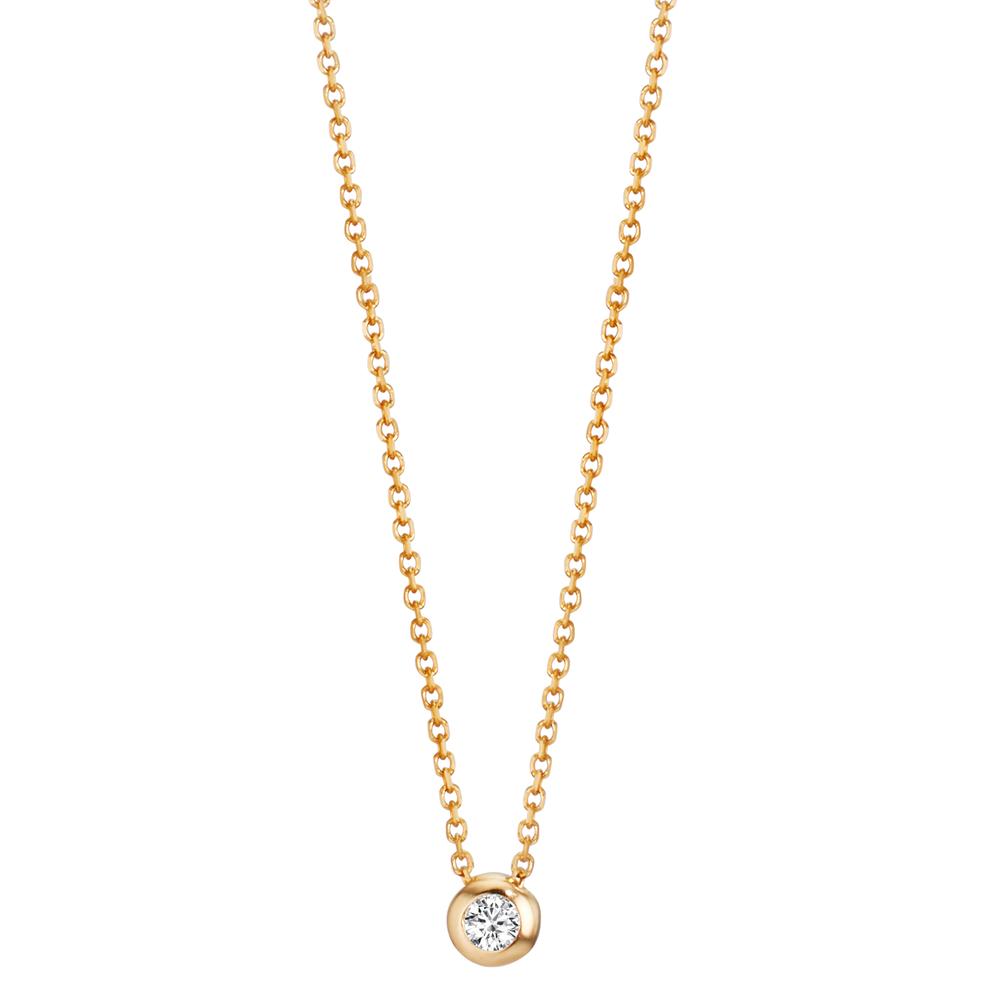 Collana Oro giallo 750/18 carati Diamante 0.03 ct, w-si 42-45 cm
