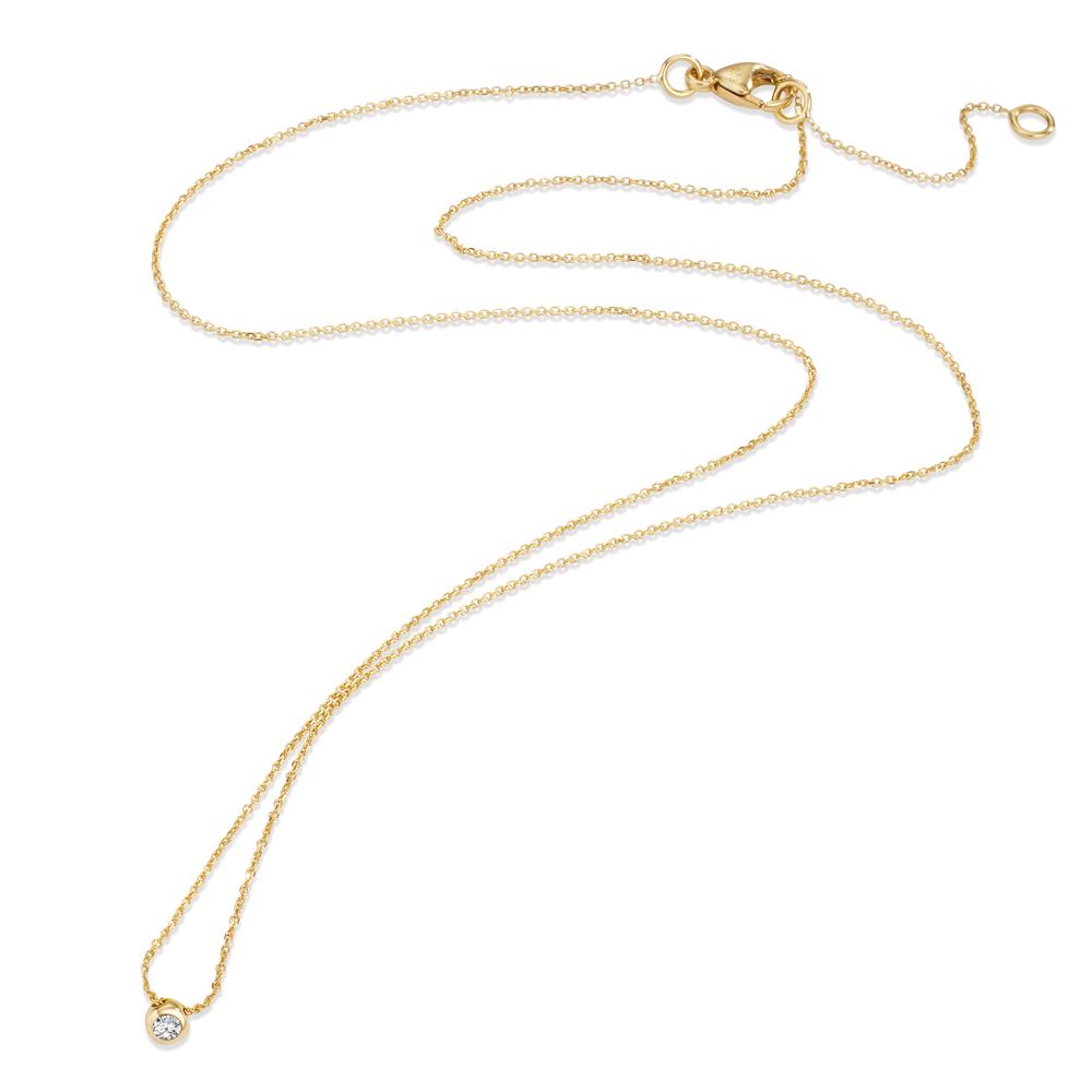 Collana Oro giallo 750/18 carati Diamante 0.03 ct, w-si 42-45 cm