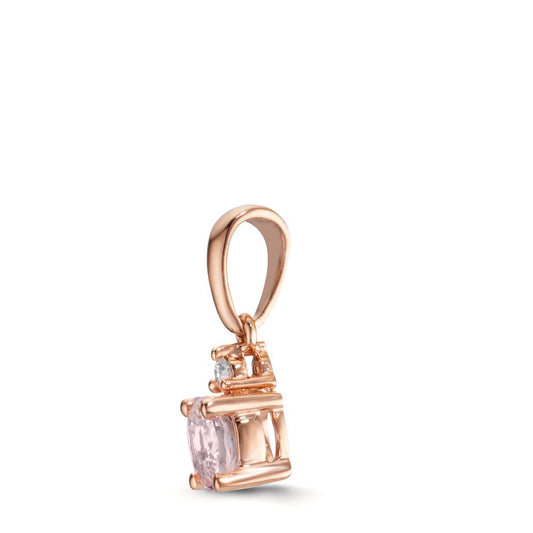 Ciondolo Oro rosso 750/18 carati Morganite rosa, Diamante 0.03 ct, w-si