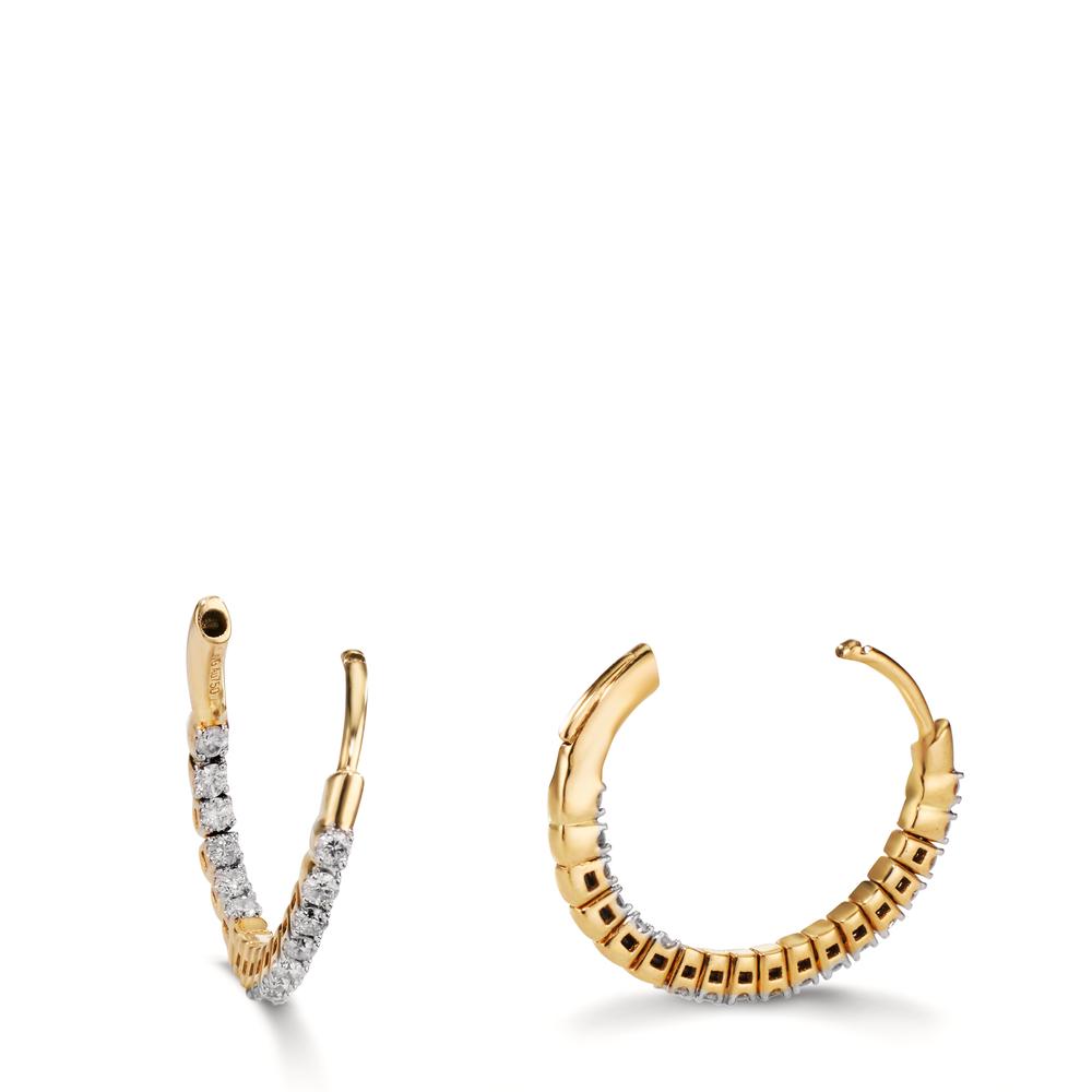Orecchini circolari Oro giallo 750/18 carati Diamante 0.50 ct, 36 pietra, w-si