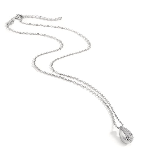 Collana Argento Zirconia rodiato 40-45 cm