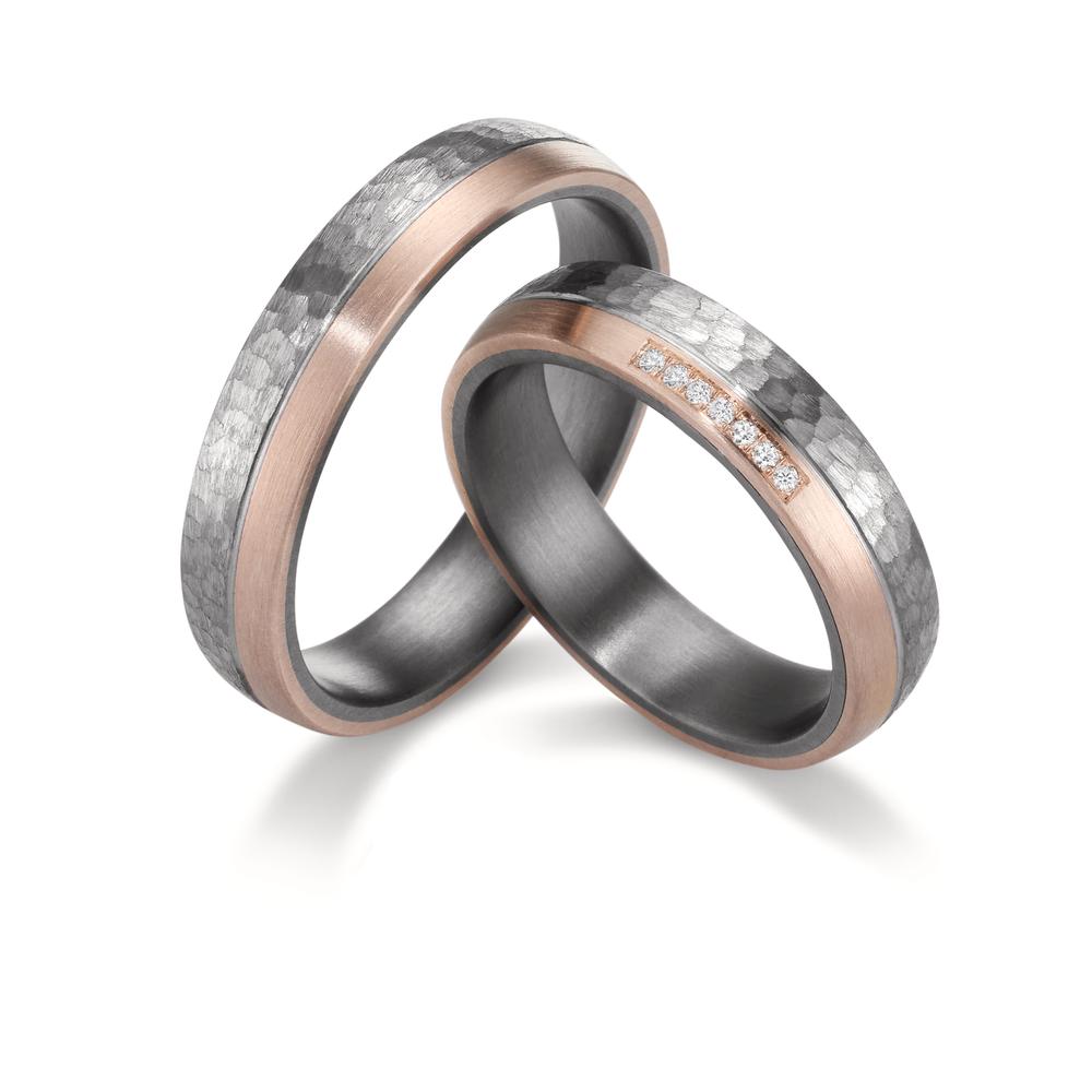 Anello del partner 999 Tantalio, Oro rosa 585/14 kt