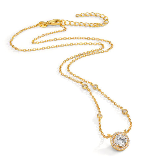 Collana Argento Zirconia giallo dorato 40-45 cm