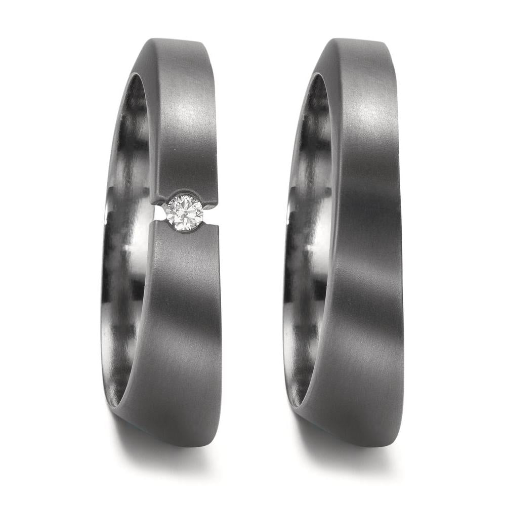 Anello del partner 999 Tantalio Diamante 0.03 ct, w-si