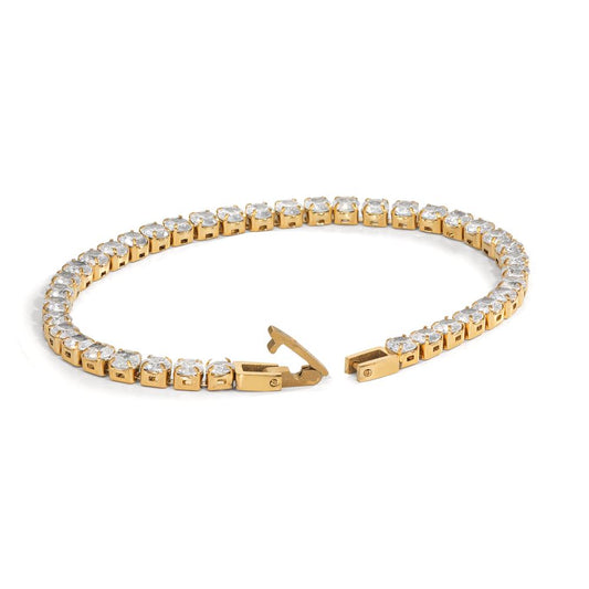 Bracciale Acciaio inossidabile Zirconia giallo rivestimento IP 19 cm