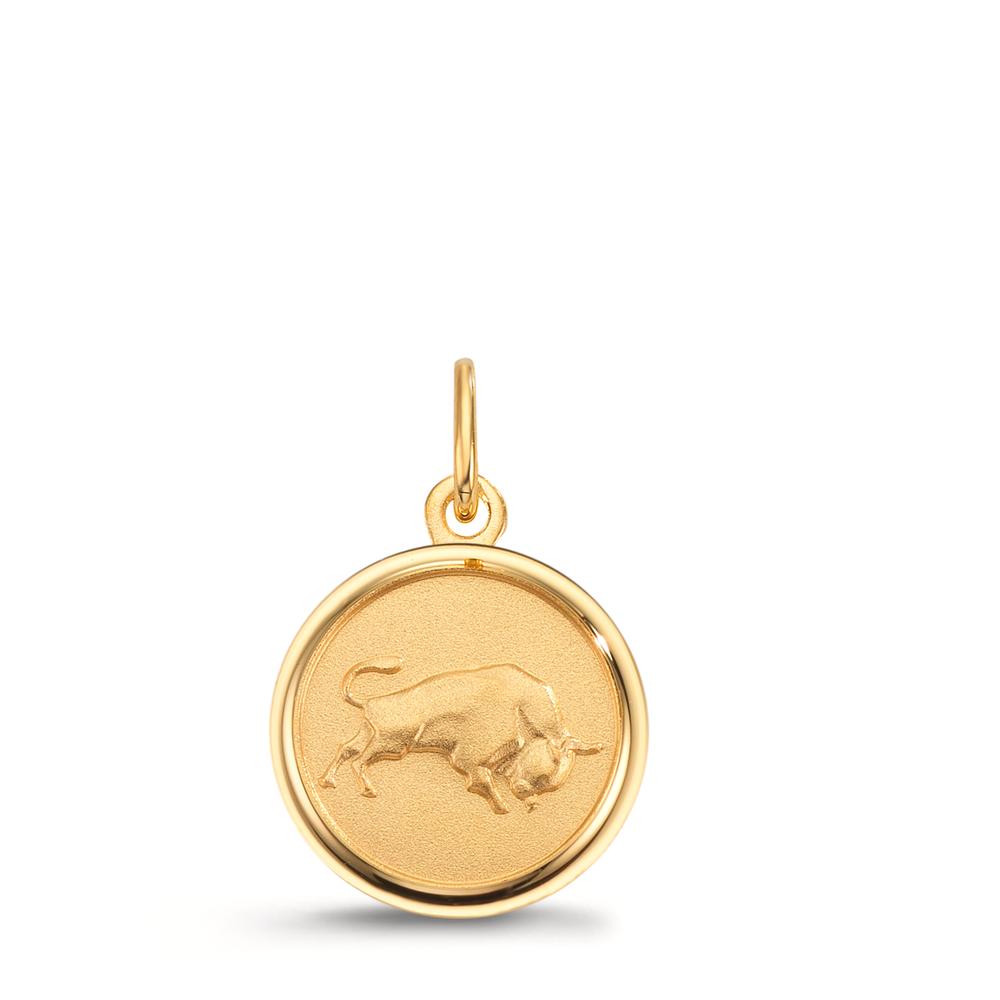 Ciondolo incisione Oro giallo 375/9K Segno zodiacale Toro Ø12 mm