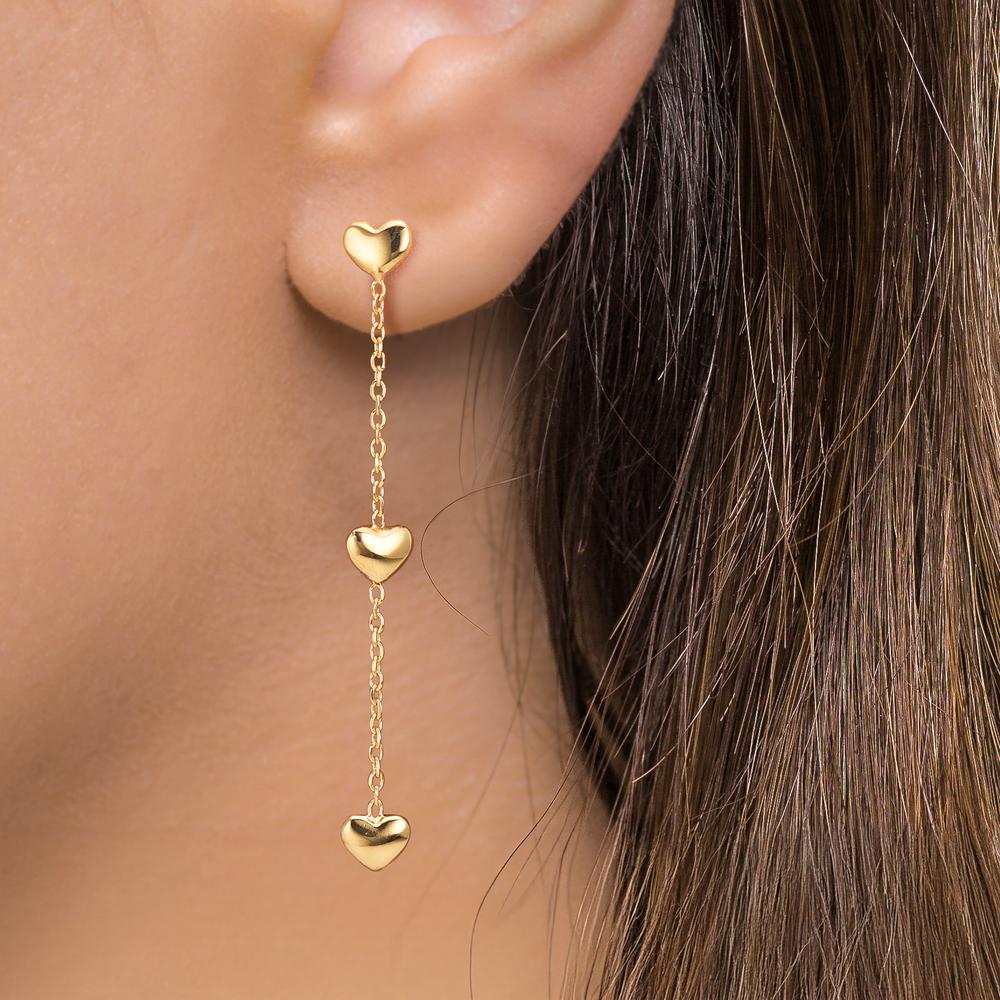 Orecchini Argento giallo dorato Cuore