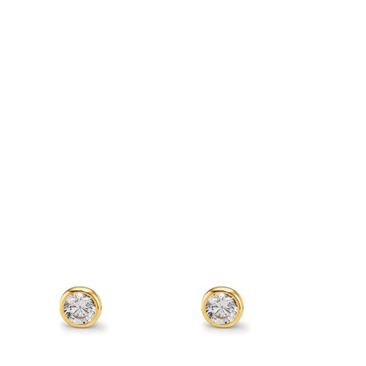 Orecchini a bottone Oro giallo 375/9K Zirconia 2 pietra Ø3.2 mm