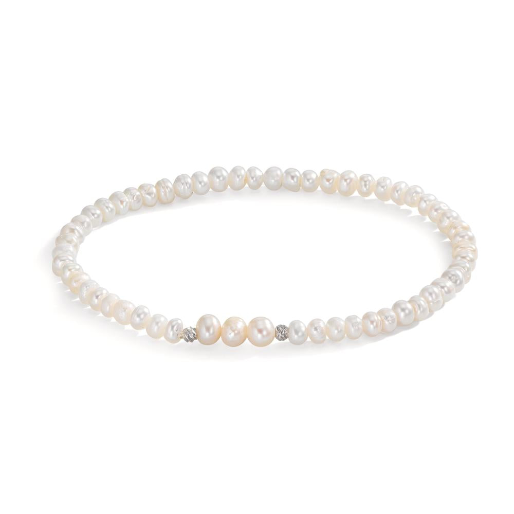 Bracciale Acciaio inossidabile Perla coltivata d'acqua dolce 3.5-4 mm 17 cm