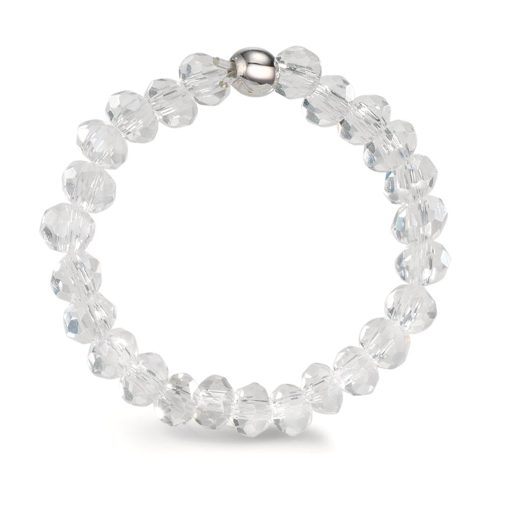 Anello Acciaio inossidabile Cristallo bianco, 3 mm