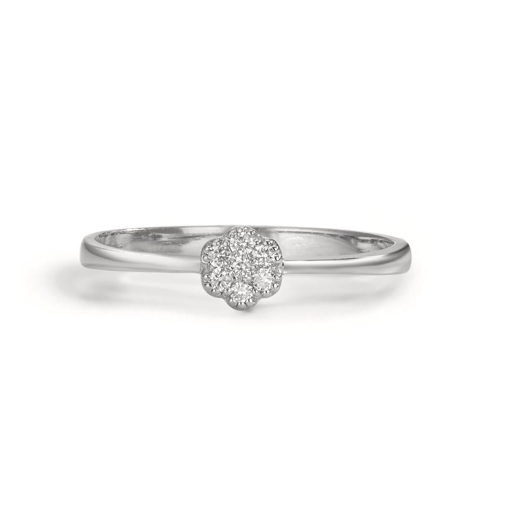 Anello Oro bianco 750/18 carati Diamante 0.06 ct, 7 pietra, w-si