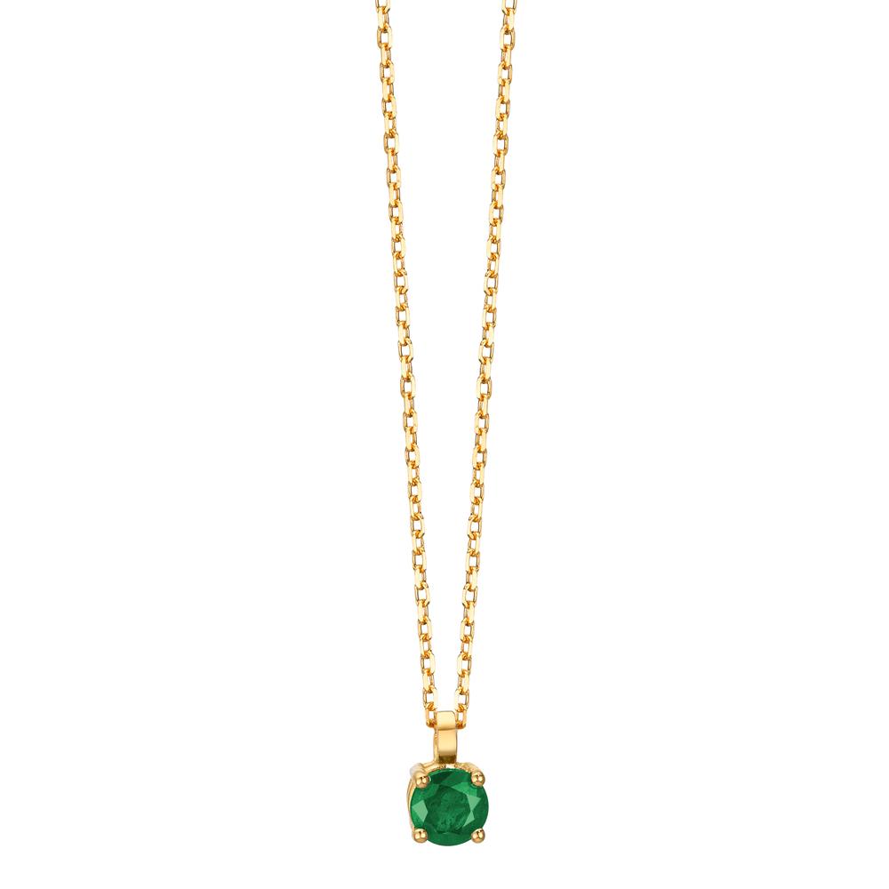 Collana Oro giallo 750/18 carati Smeraldo 0.22 ct 42 cm