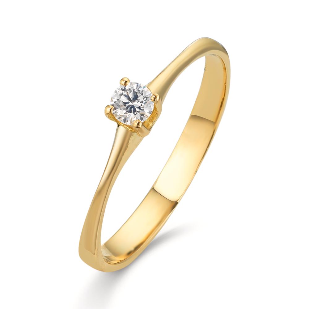 Anello solitario Oro giallo 750/18 carati Diamante 0.09 ct, w-si