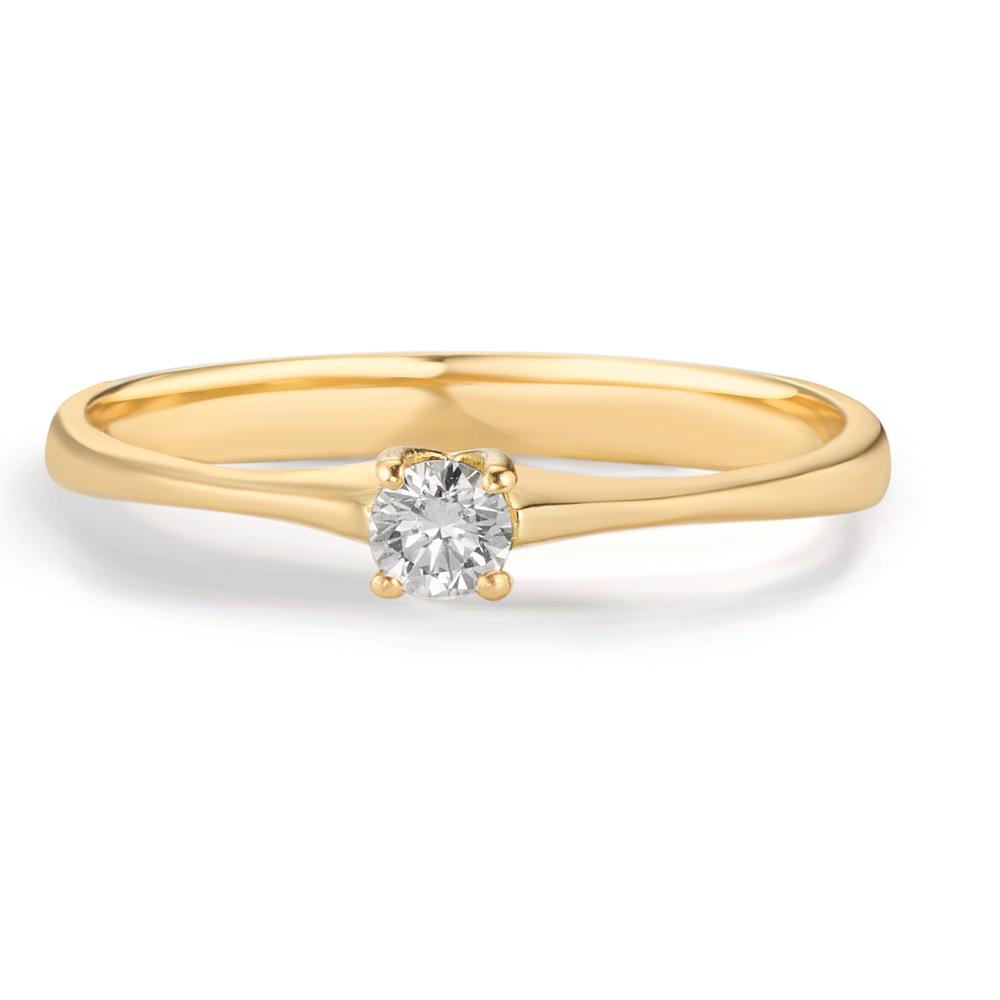 Anello solitario Oro giallo 750/18 carati Diamante 0.09 ct, w-si
