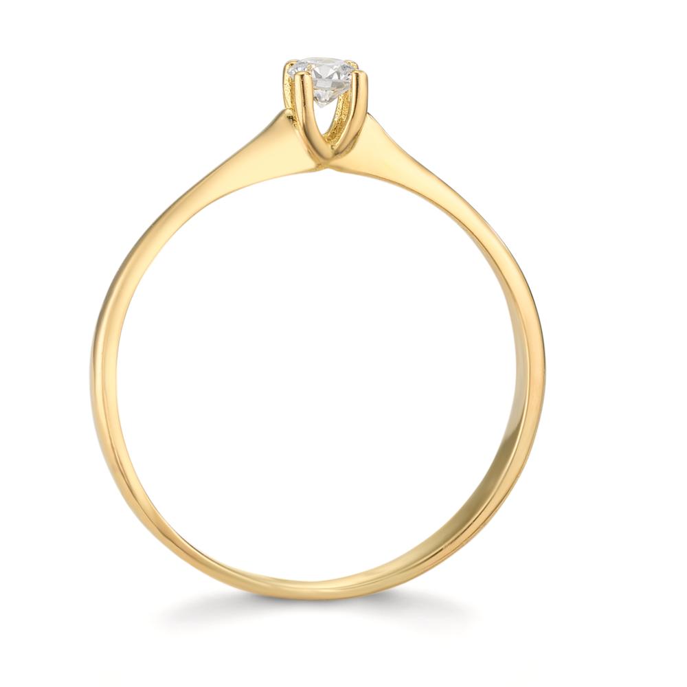 Anello solitario Oro giallo 750/18 carati Diamante 0.09 ct, w-si