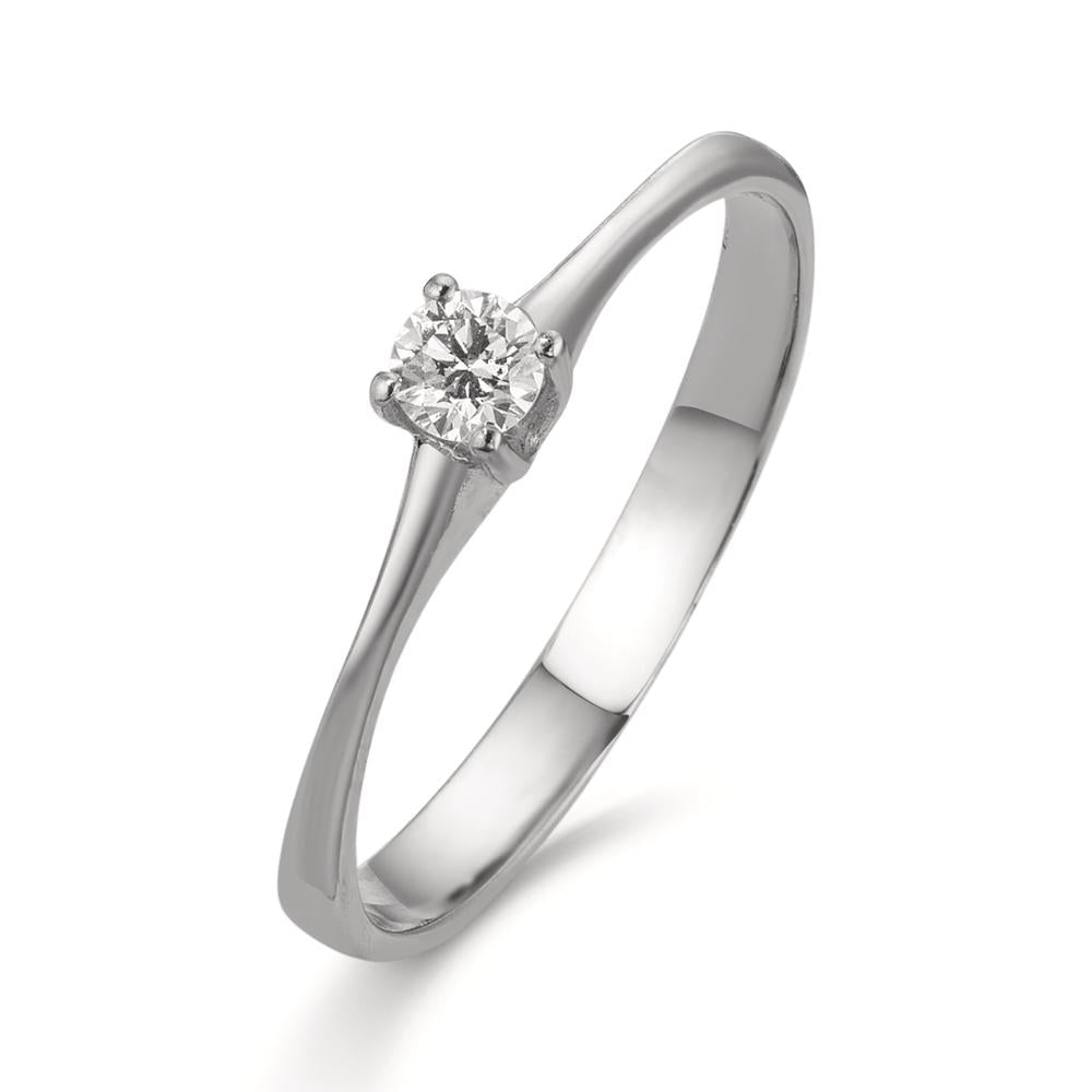 Anello solitario Oro bianco 750/18 carati Diamante 0.09 ct, w-si