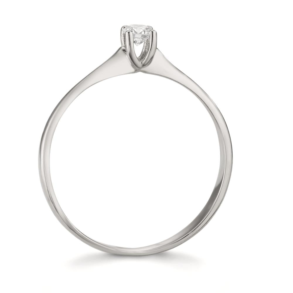 Anello solitario Oro bianco 750/18 carati Diamante 0.09 ct, w-si
