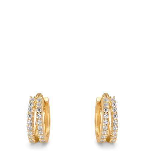 Orecchini circolari Oro giallo 375/9K Zirconia 36 pietra
