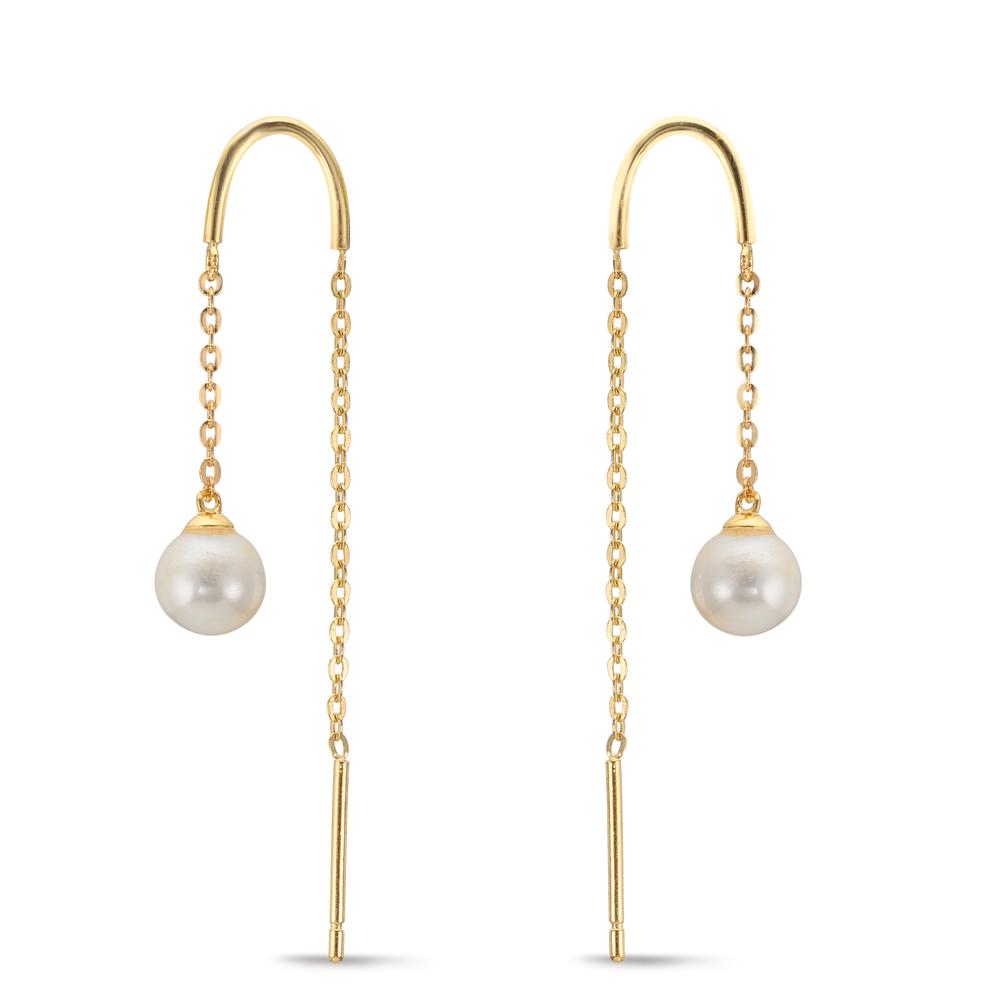 Orecchini a strappo Oro giallo 375/9K Perla coltivata d'acqua dolce, 2 Perla 5-5.5 mm