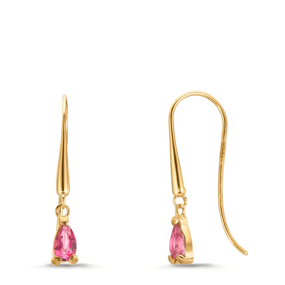 Orecchini Oro giallo 375/9K Topazio rosa, 2 pietra