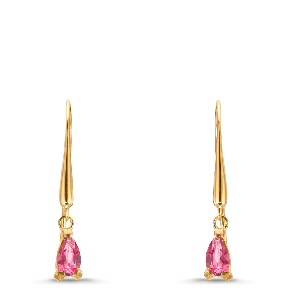 Orecchini Oro giallo 375/9K Topazio rosa, 2 pietra