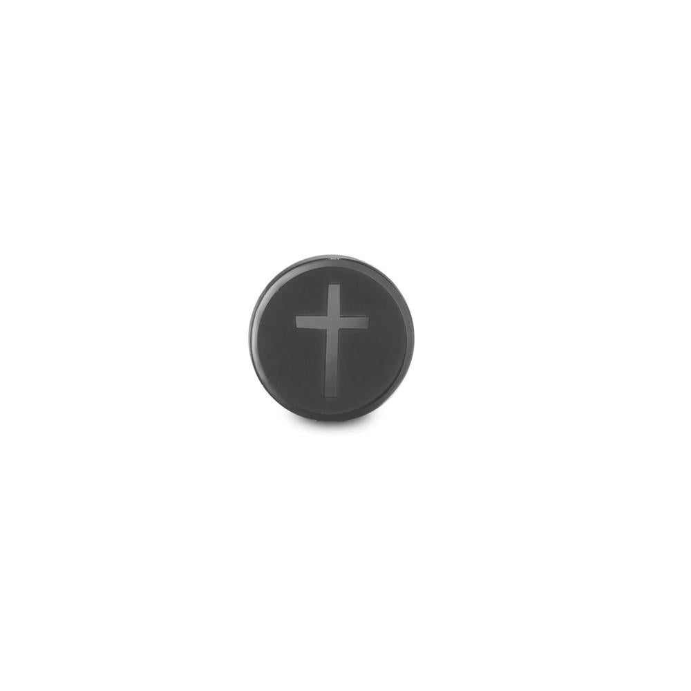 Orecchini a bottone 1 pz Acciaio inossidabile nero rivestimento IP Croce Ø8 mm