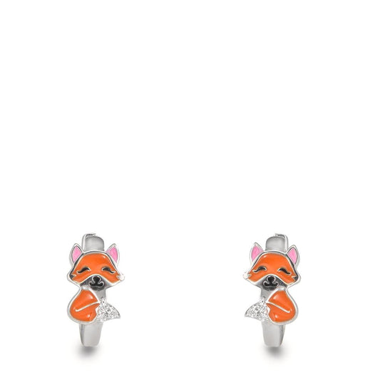 Orecchini circolari Argento rodiato Volpe