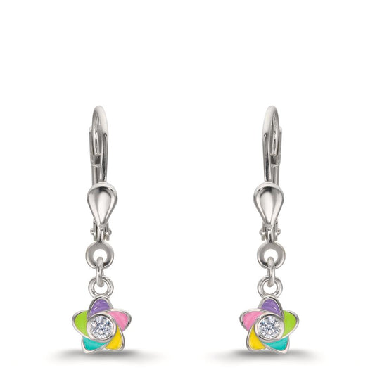 Orecchini Argento Zirconia 2 pietra rodiato